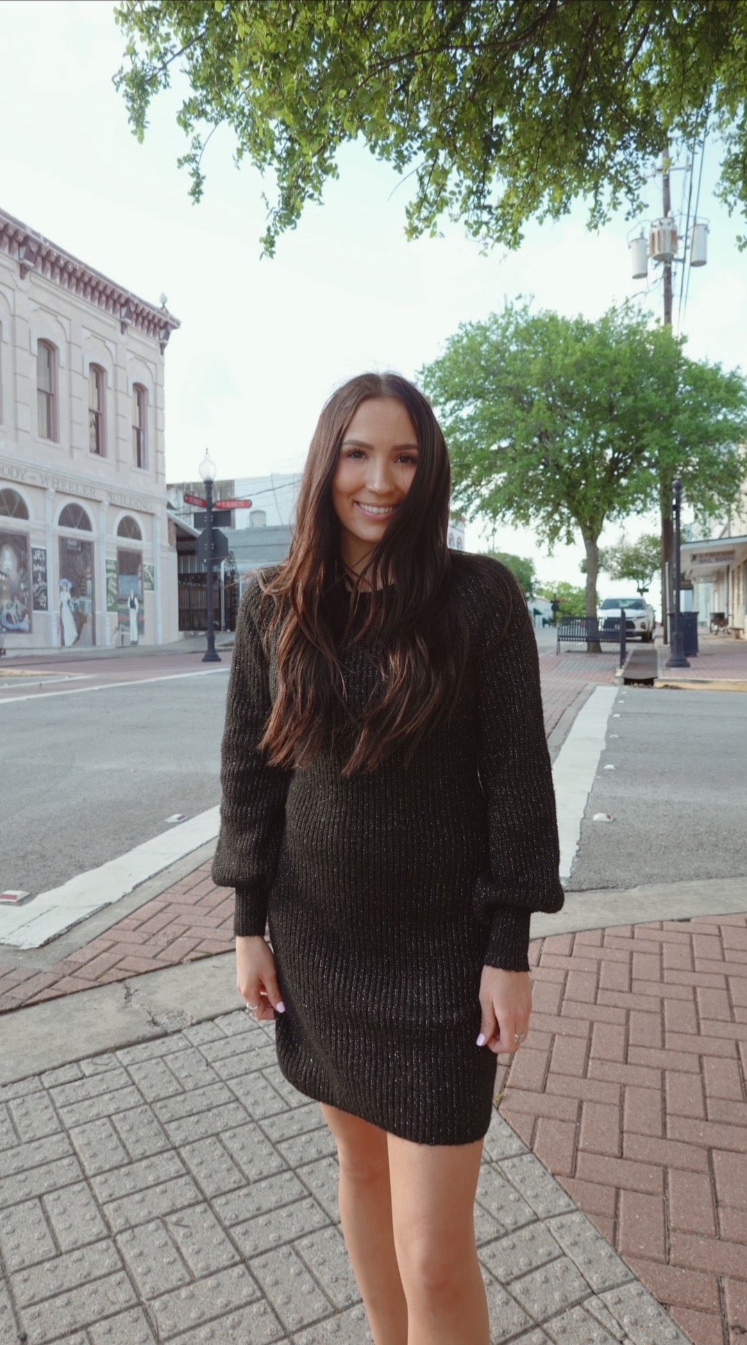 Metallic Sweater Dress